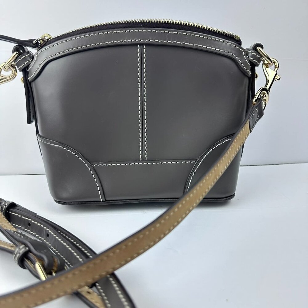 Dooney & Bourke Gun Metal Gray Mini Selleria Florentine Crossbody Bag - Picture 3 of 12